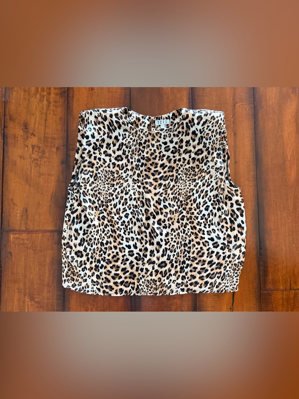 TCEC Leopard Print Sleeveless Tank - Tan & Black